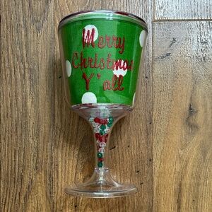 New never used Mee Too Merry Christmas Y’all Wine/Beverage Glass (plastic)